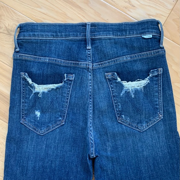 Mother Jeans The Stunner Chew Distressed Button Fly Skinny Ankle Crop Size 28 - Picture 7 of 12